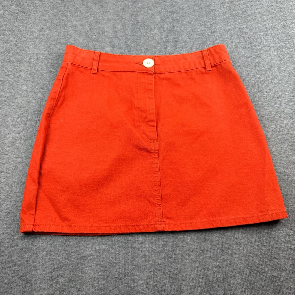 BDG Mini Skirt Womens Medium Orange Denim High Waisted A-Line Cotton Twill